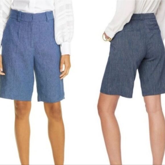 EUC eShakti Bermuda Jorts Dark Pleated Shorts - Picture 2 of 7